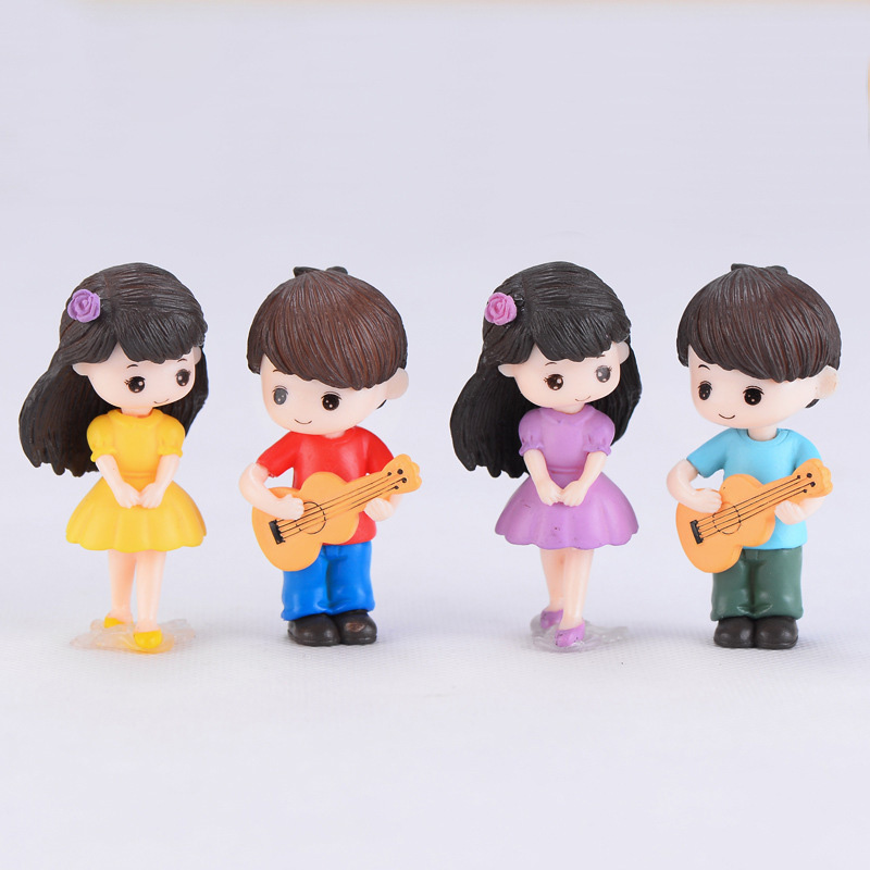 Car Accessories Oman - Gitarren-Paar Liebhaber-Miniaturfiguren Junge Mädchen Dating-Charakter Garten-Ornament