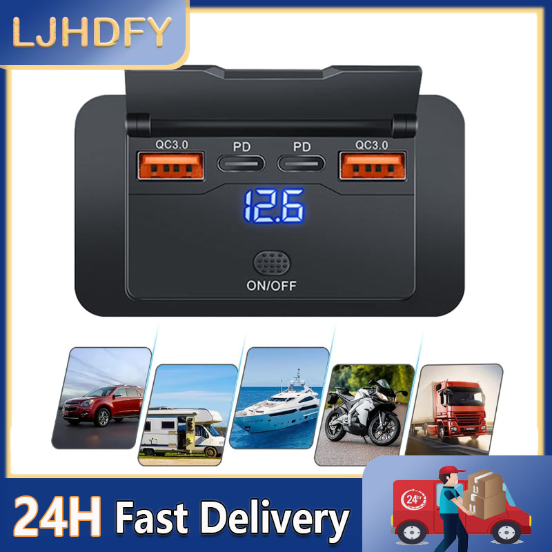 Car Accessories Qc - 4-Port Dual PD Dual QC 3.0