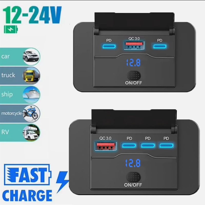Car Accessories Qc - Drei PD & QC 3.0 USB-Autoladegerät,