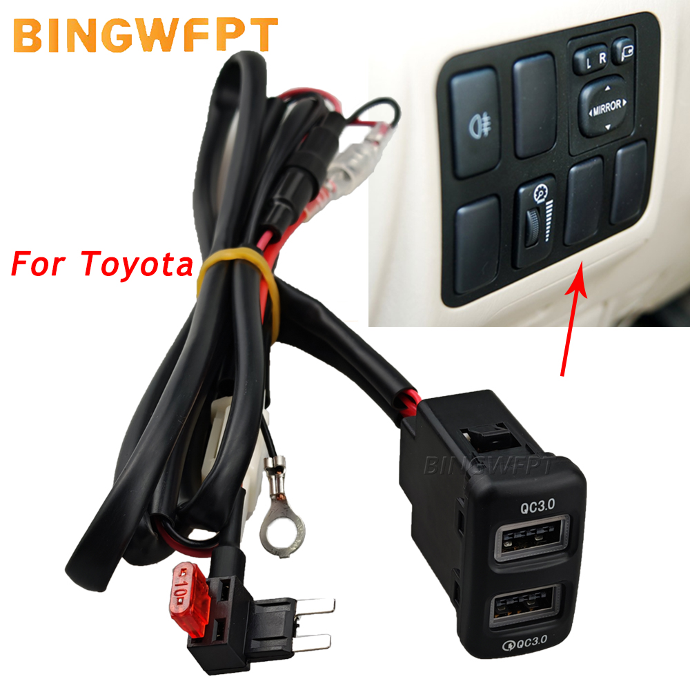 Car Accessories Qc - Auto-USB-Anschlussbuchse QC Schnellladegerät Eingangsadapter für Toyota
