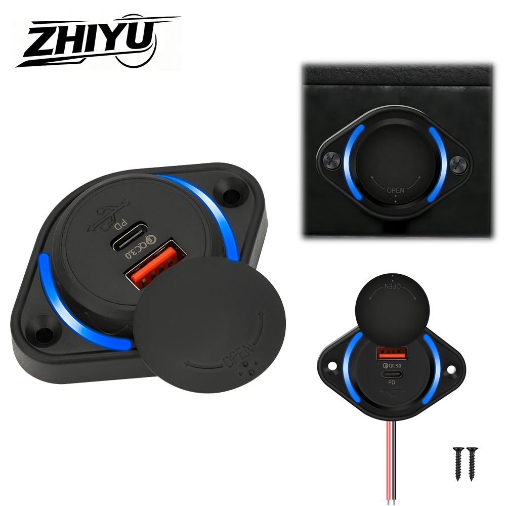 Car Accessories Qc - ZHIYU QC 3.0 Dual-USB-Ladegerät mit Schiebeabdeckung