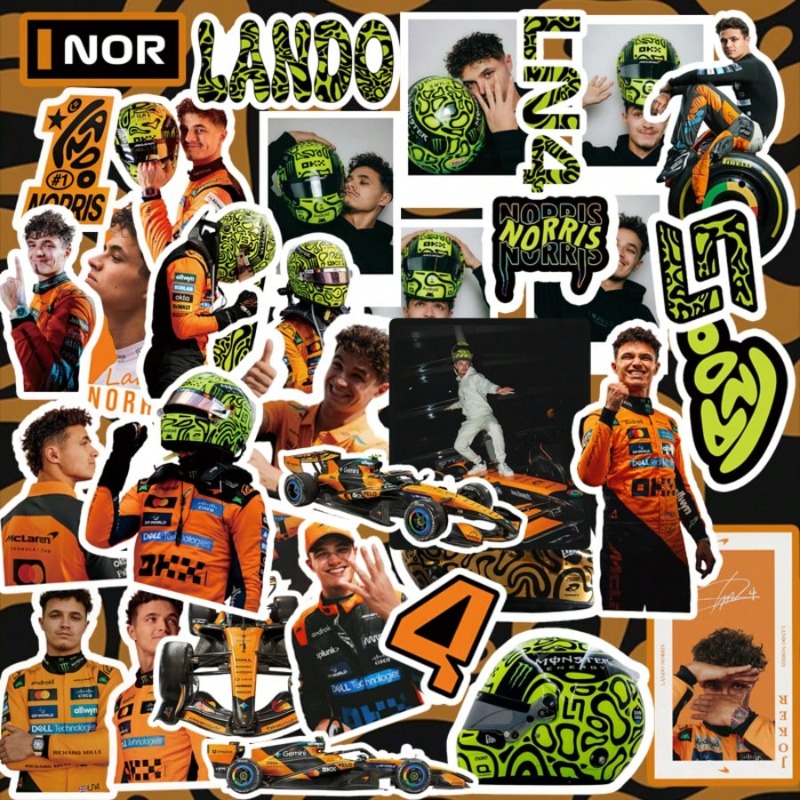 Car Accessories Quotes - 59-teiliges Lando Norris-Aufkleber-Set im Rennsport-Stil –