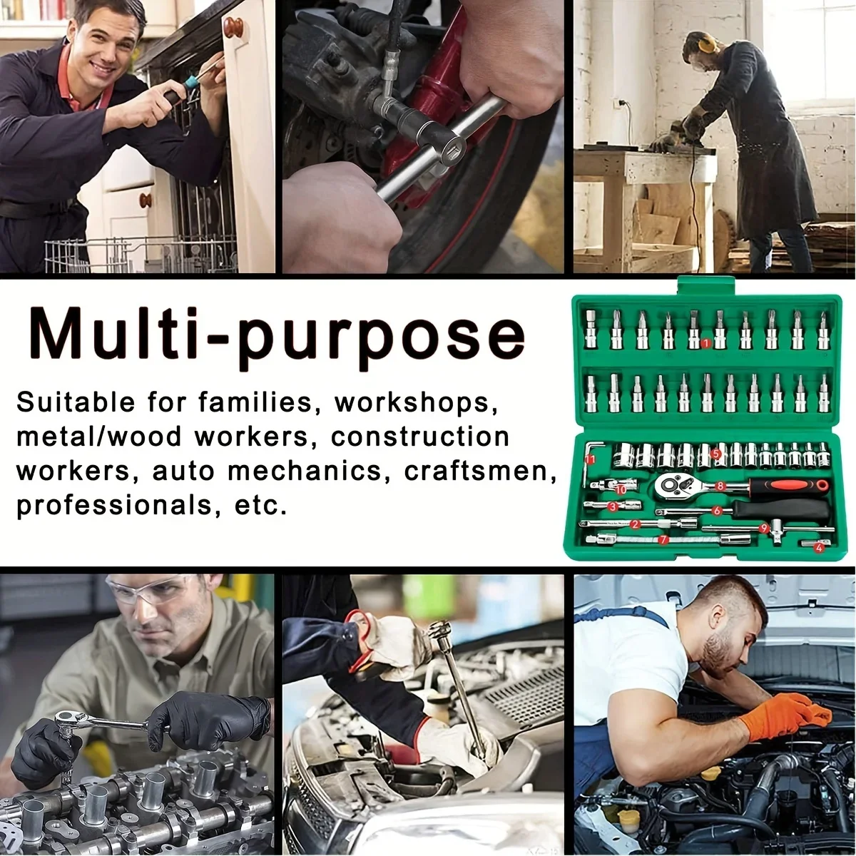 46-teiliges Familien-Werkzeugs – Car Accessories Workshop Bewertung und Preis