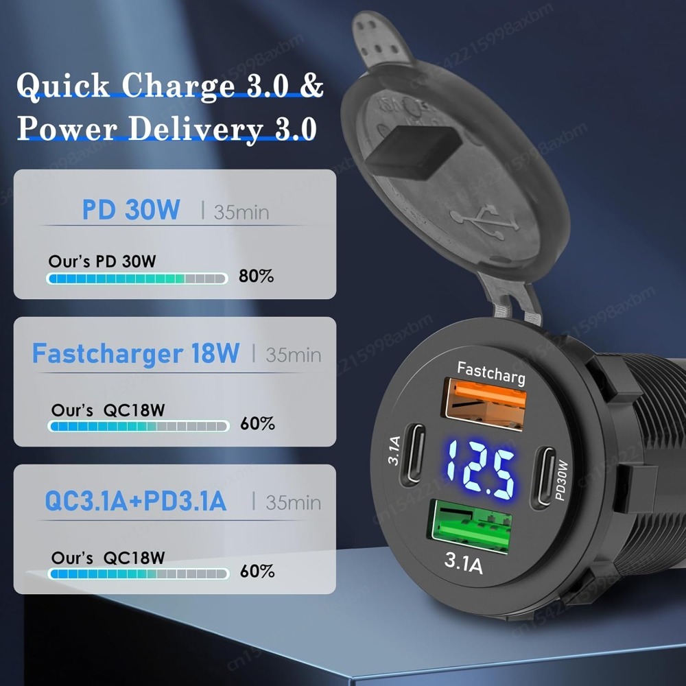 12V QC3.0 USB-C Steckdose PD T – Car Accessories Qc Bewertung und Preis