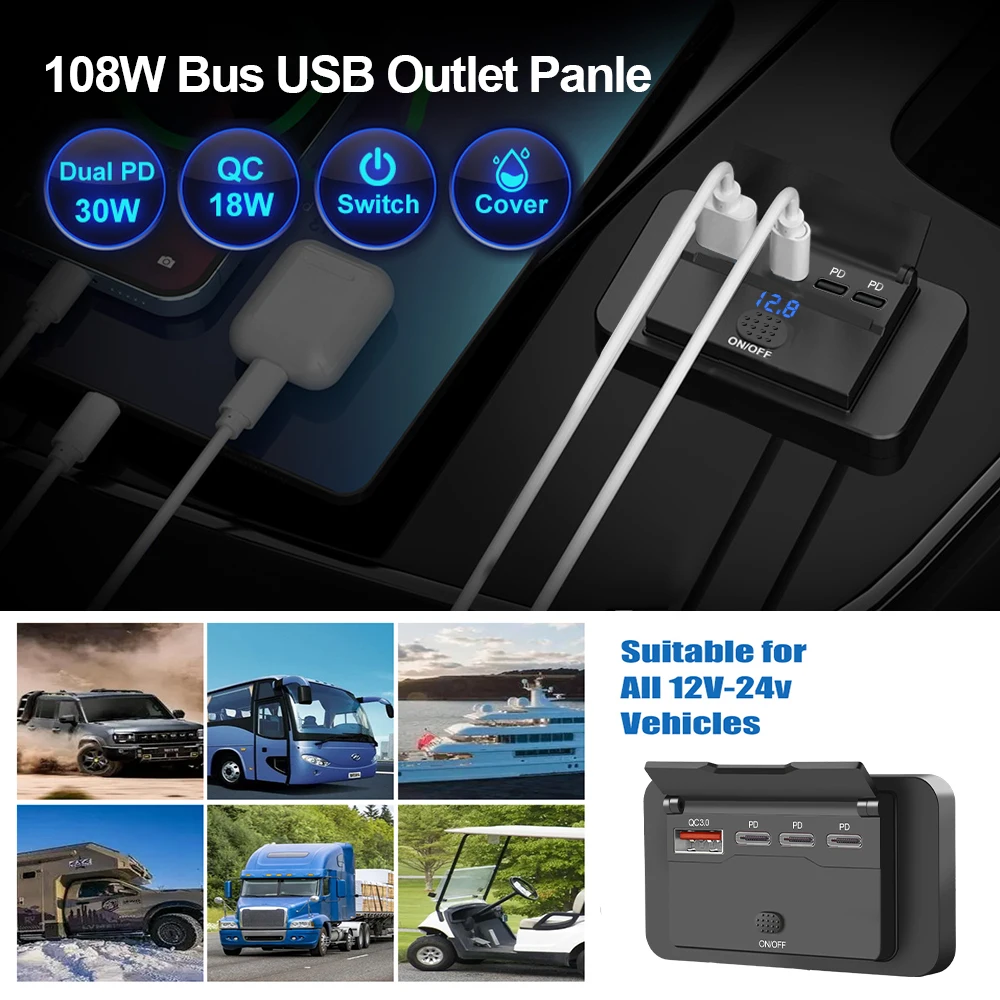 Drei PD & QC 3.0 USB-Autoladeg – Car Accessories Qc Bewertung und Preis