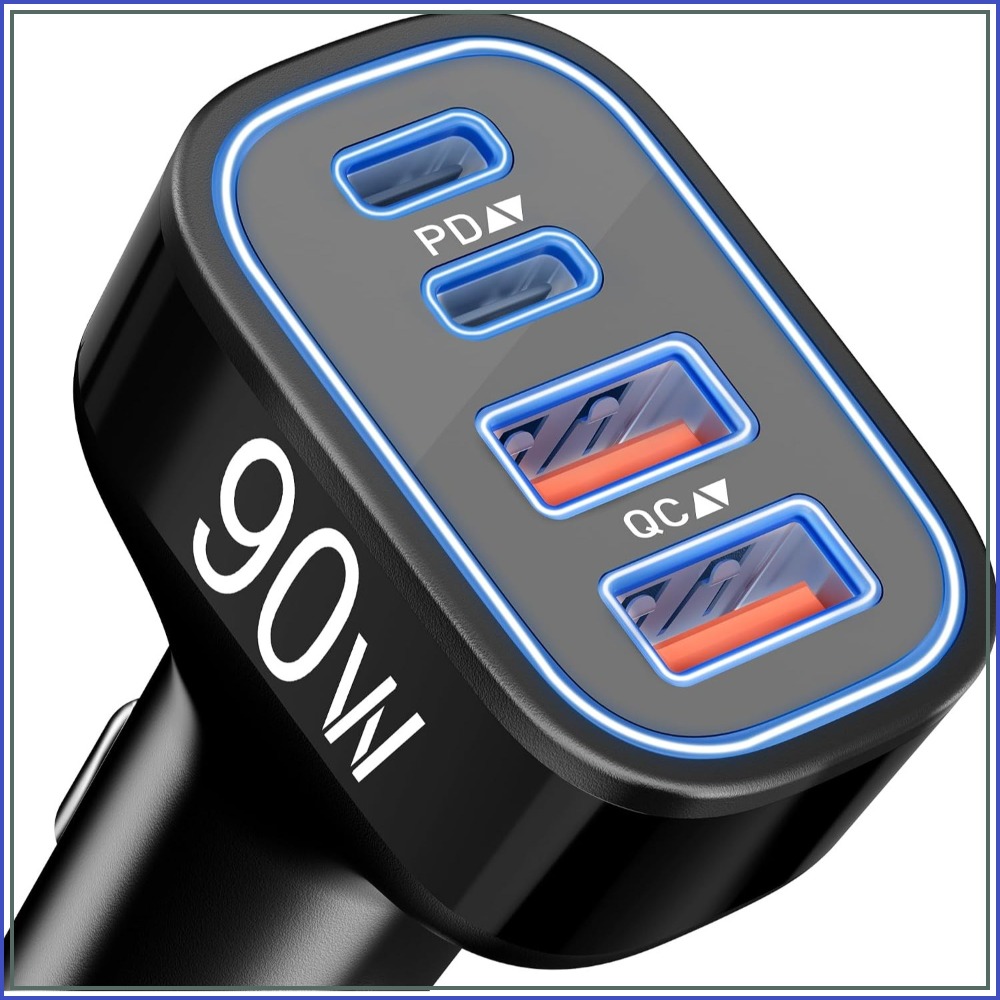 90W 4-Port Schnelles USB-C Aut – Car Accessories Qc Bewertung und Preis